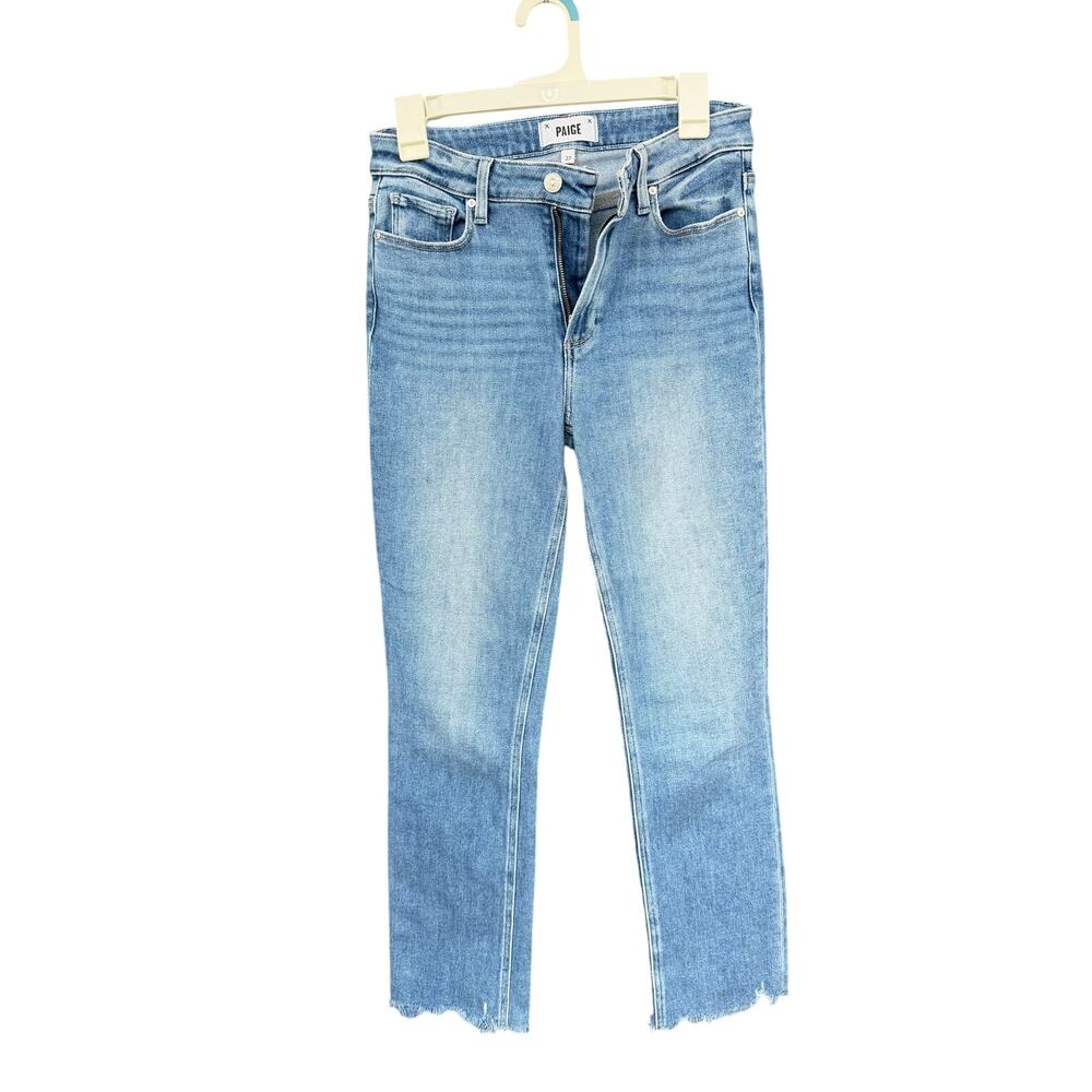 PAIGE Cindy High Waist Straight Leg Jeans In Roxanne W/ Grand Hem 27 - Picture 4 of 9